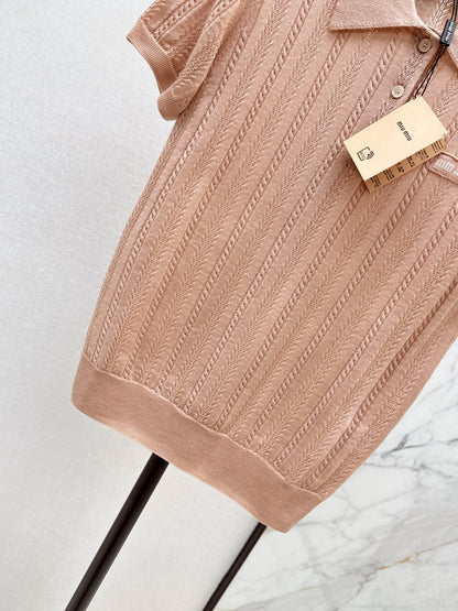 Miu 25fw cashmere polo shirt