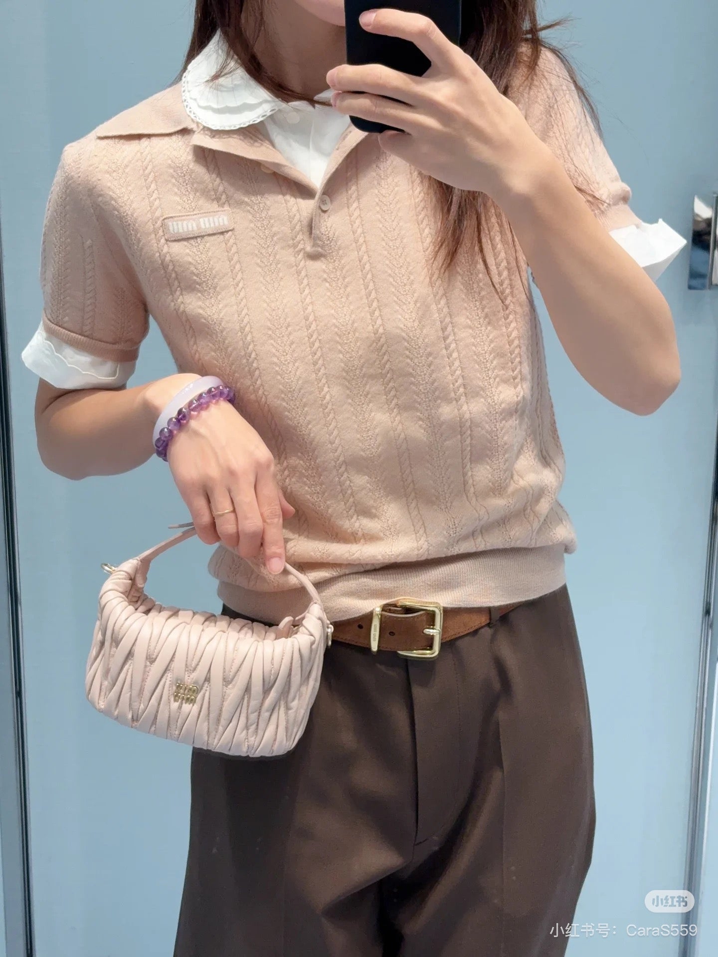Miu 25fw cashmere polo shirt