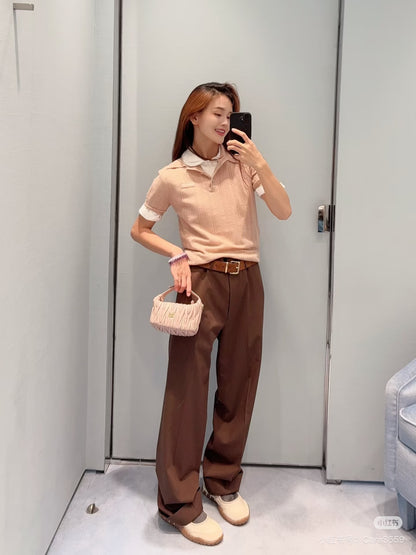 Miu 25fw cashmere polo shirt