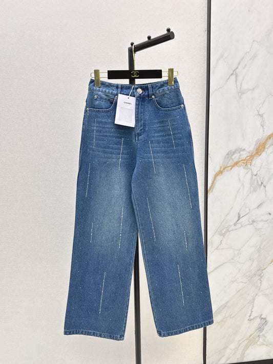 Chan 25fw rhinestone jeans