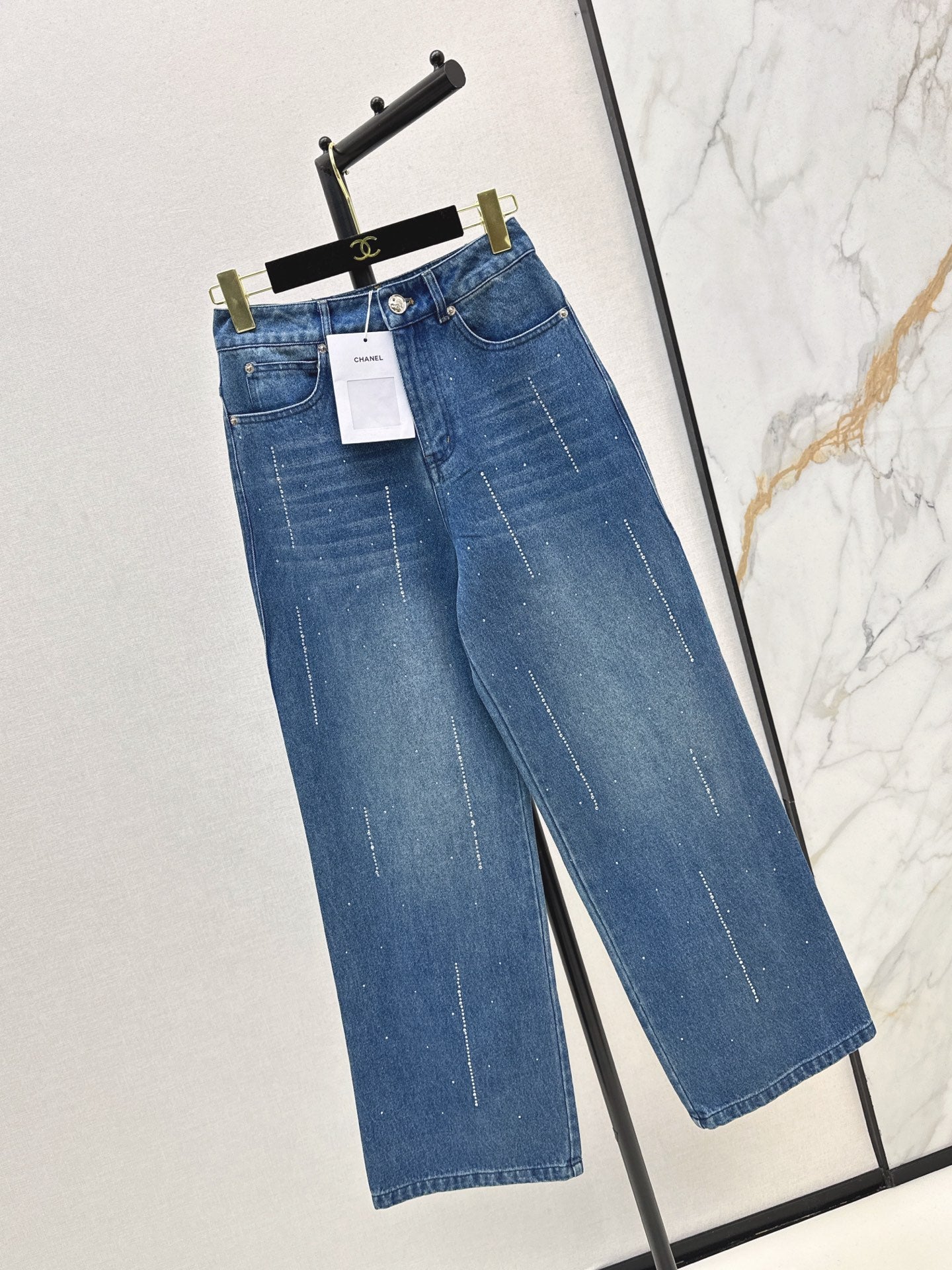 Chan 25fw rhinestone jeans
