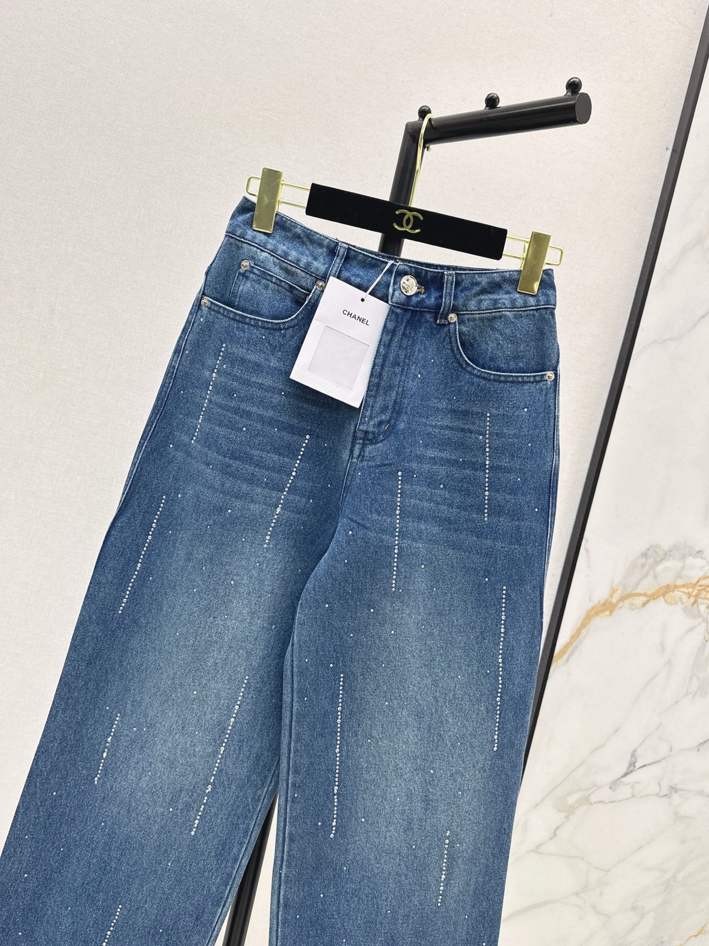 Chan 25fw rhinestone jeans