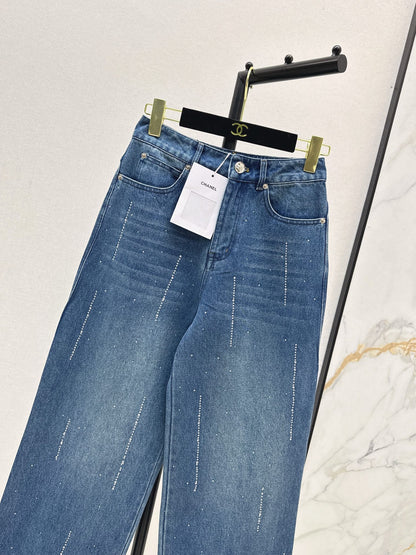 Chan 25fw rhinestone jeans