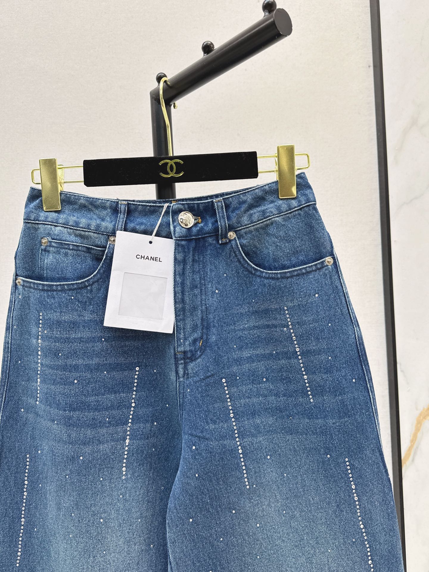 Chan 25fw rhinestone jeans