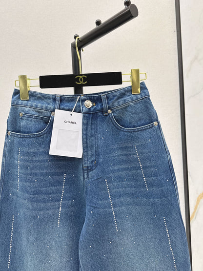 Chan 25fw rhinestone jeans