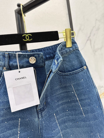 Chan 25fw rhinestone jeans