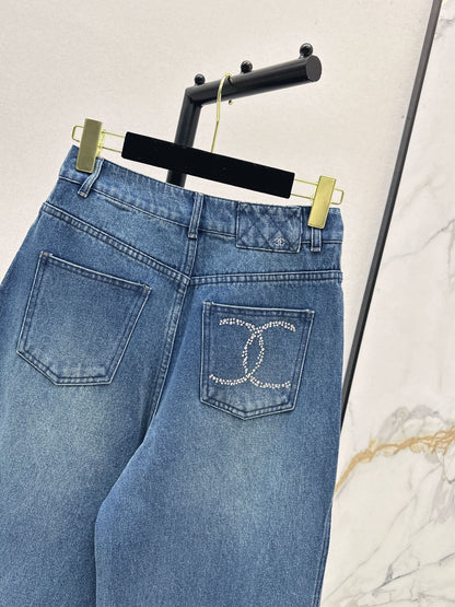 Chan 25fw rhinestone jeans