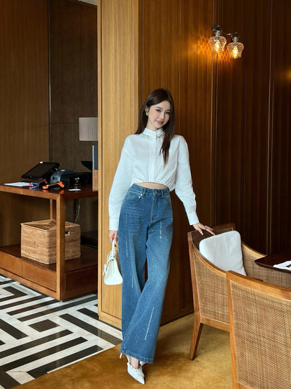 Chan 25fw rhinestone jeans