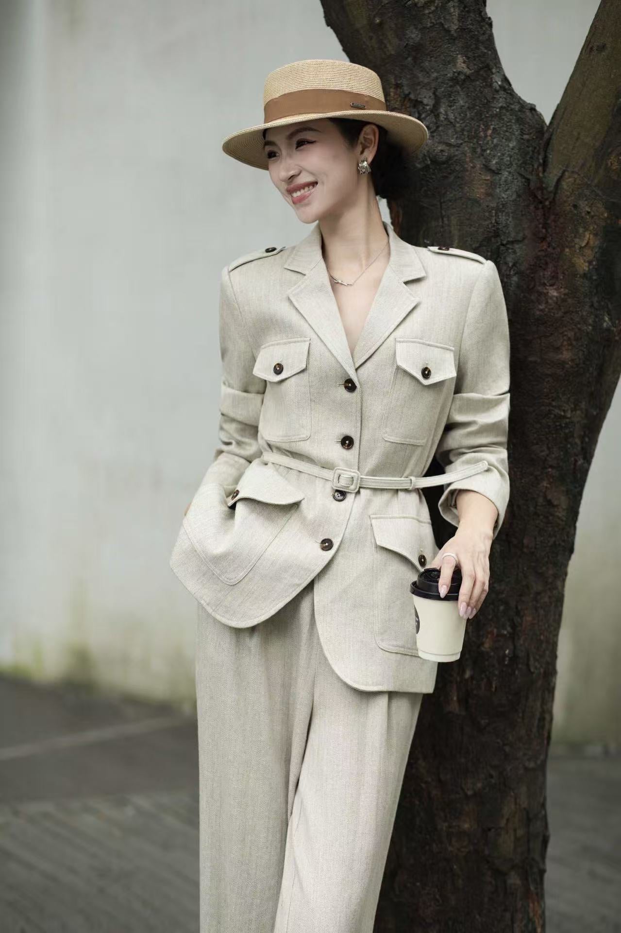 Loro 25fw linen suit