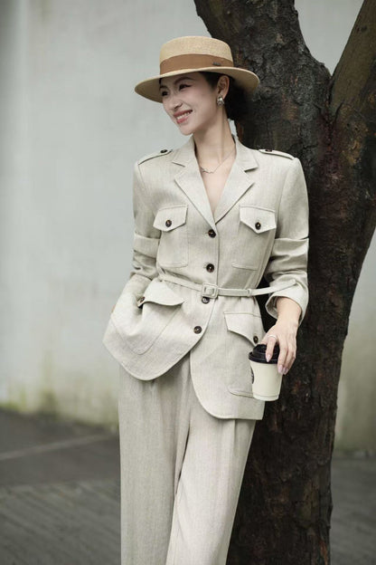 Loro 25fw linen suit