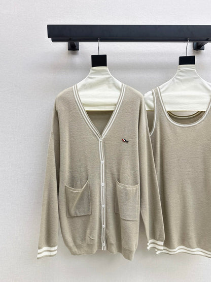 Thom 25fw knitted vest cardigan set