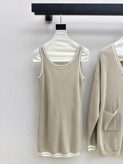 Thom 25fw knitted vest cardigan set
