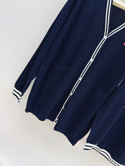 Thom 25fw knitted vest cardigan set