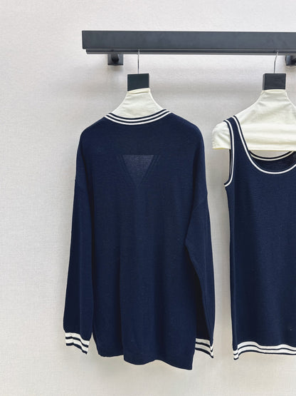 Thom 25fw knitted vest cardigan set