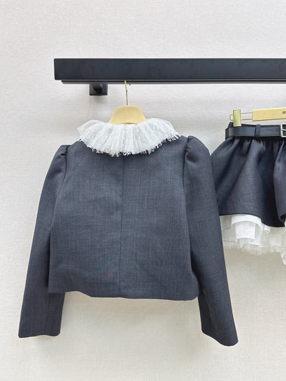 Miu 25fw lace jacket skirt suit