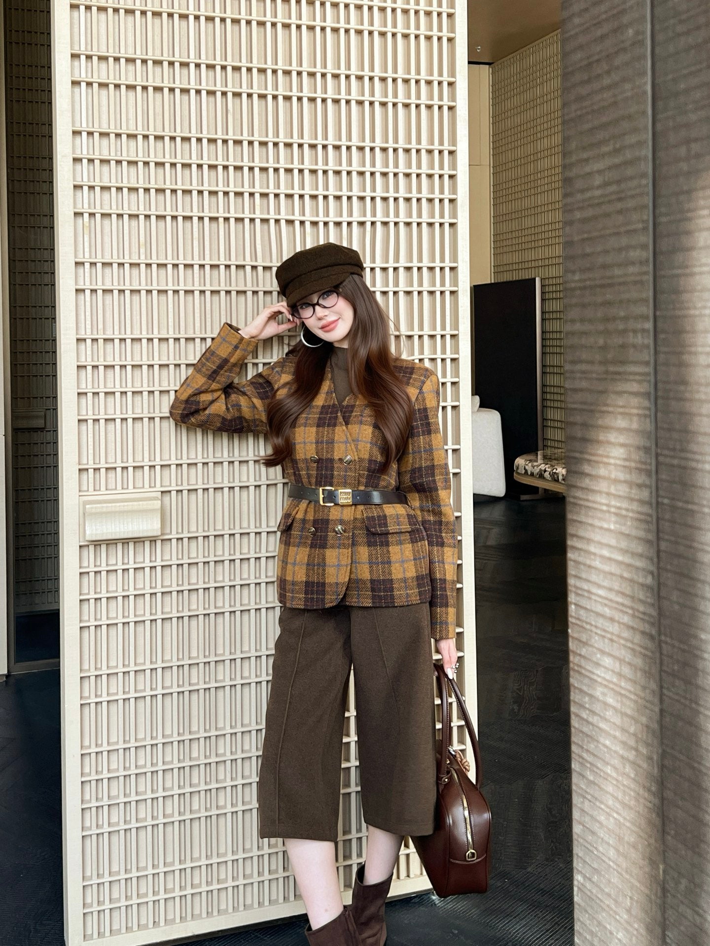 Miu 25fw plaid jacket