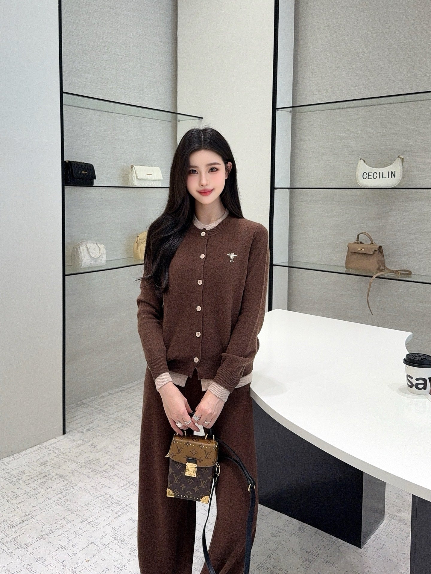 CD 25fw knitted suit