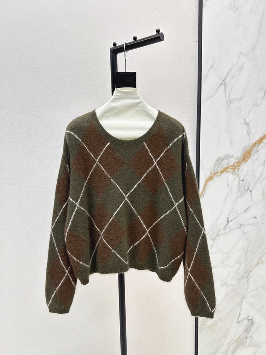 Loro 25fw plaid sweater