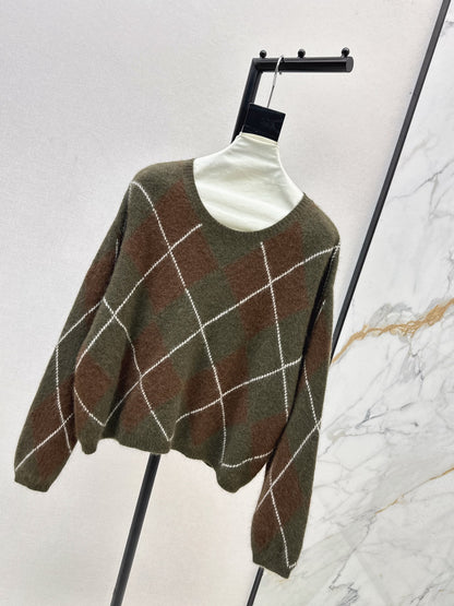 Loro 25fw plaid sweater