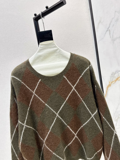 Loro 25fw plaid sweater