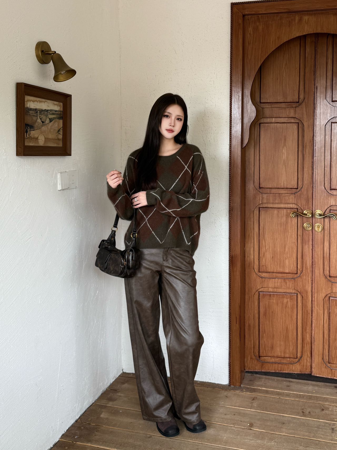 Loro 25fw plaid sweater