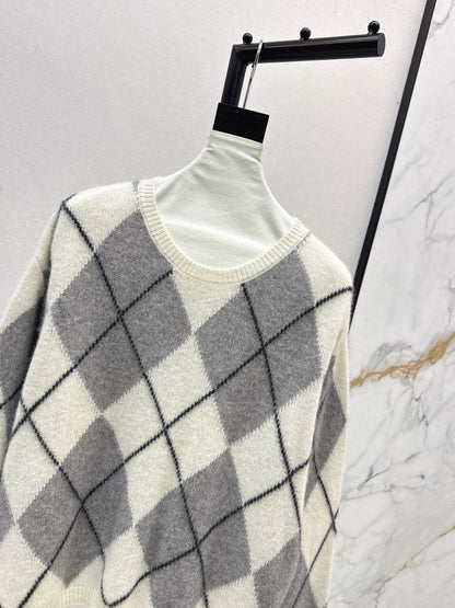 Loro 25fw plaid sweater