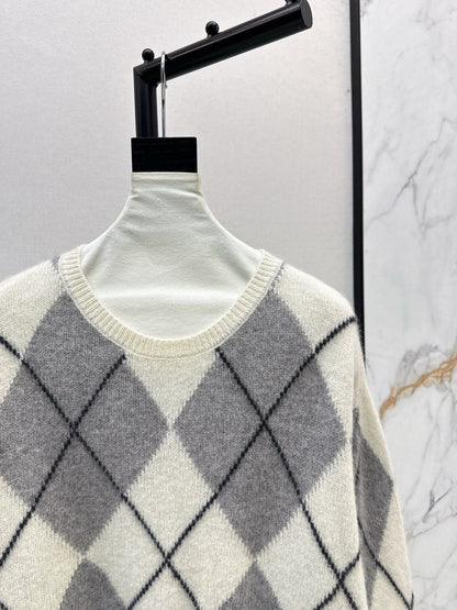 Loro 25fw plaid sweater