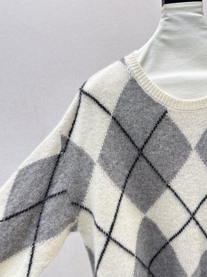 Loro 25fw plaid sweater