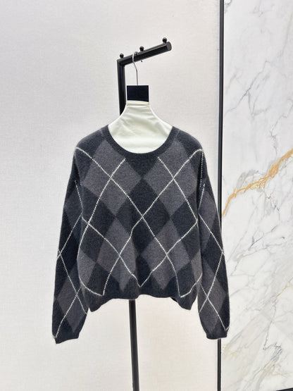 Loro 25fw plaid sweater