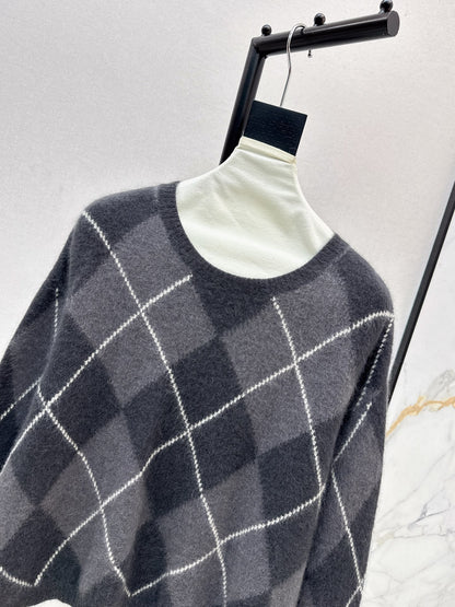 Loro 25fw plaid sweater