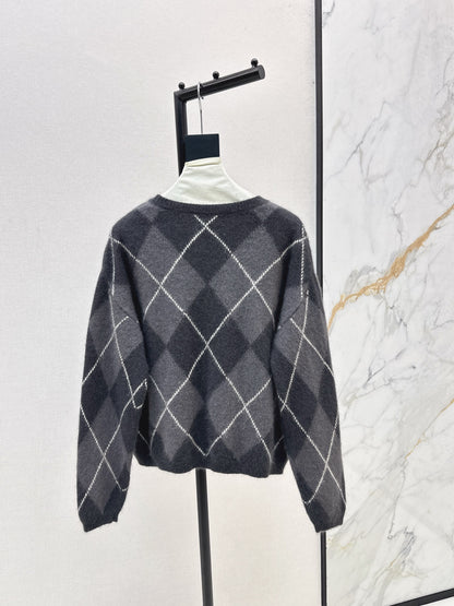 Loro 25fw plaid sweater