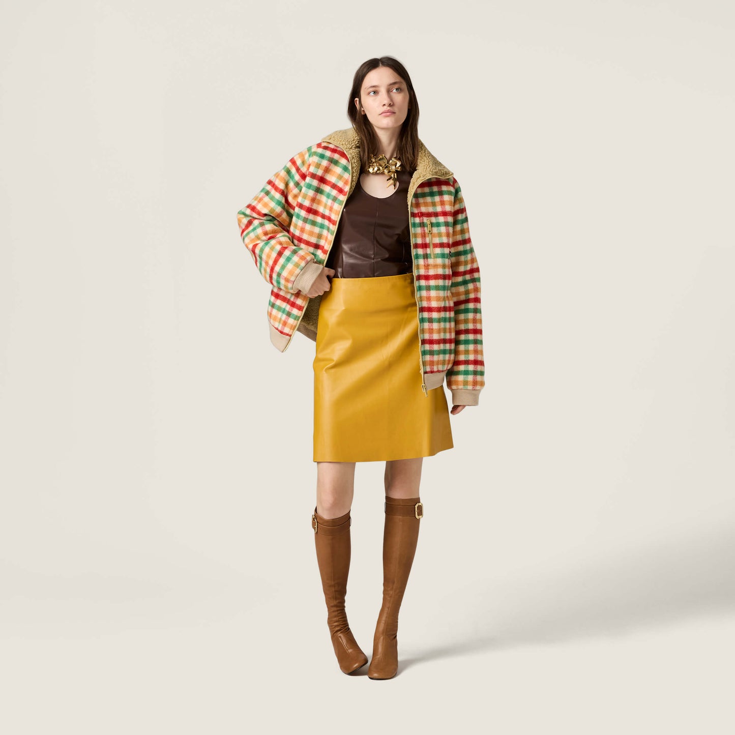 Miu 25fw plaid jacket