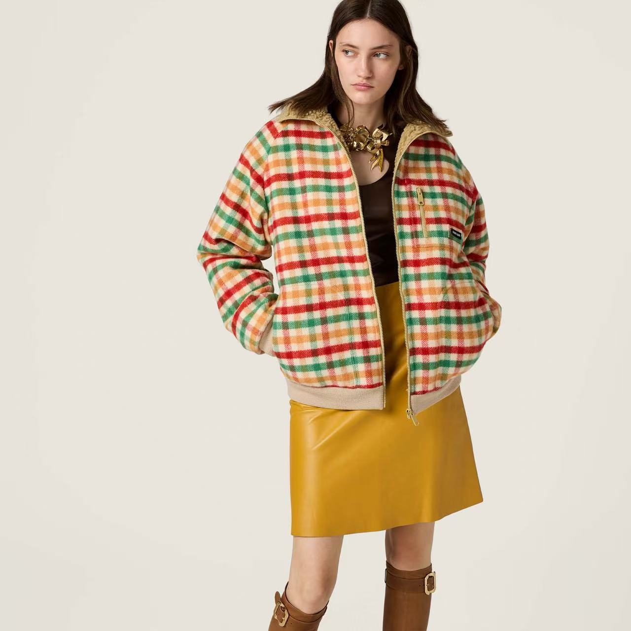 Miu 25fw plaid jacket
