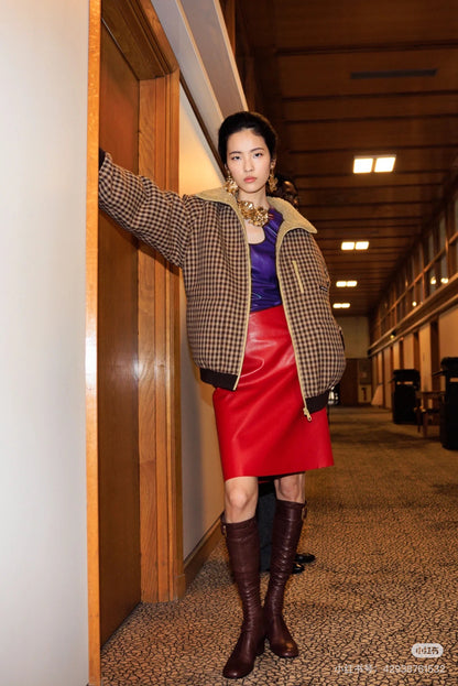 Miu 25fw plaid jacket