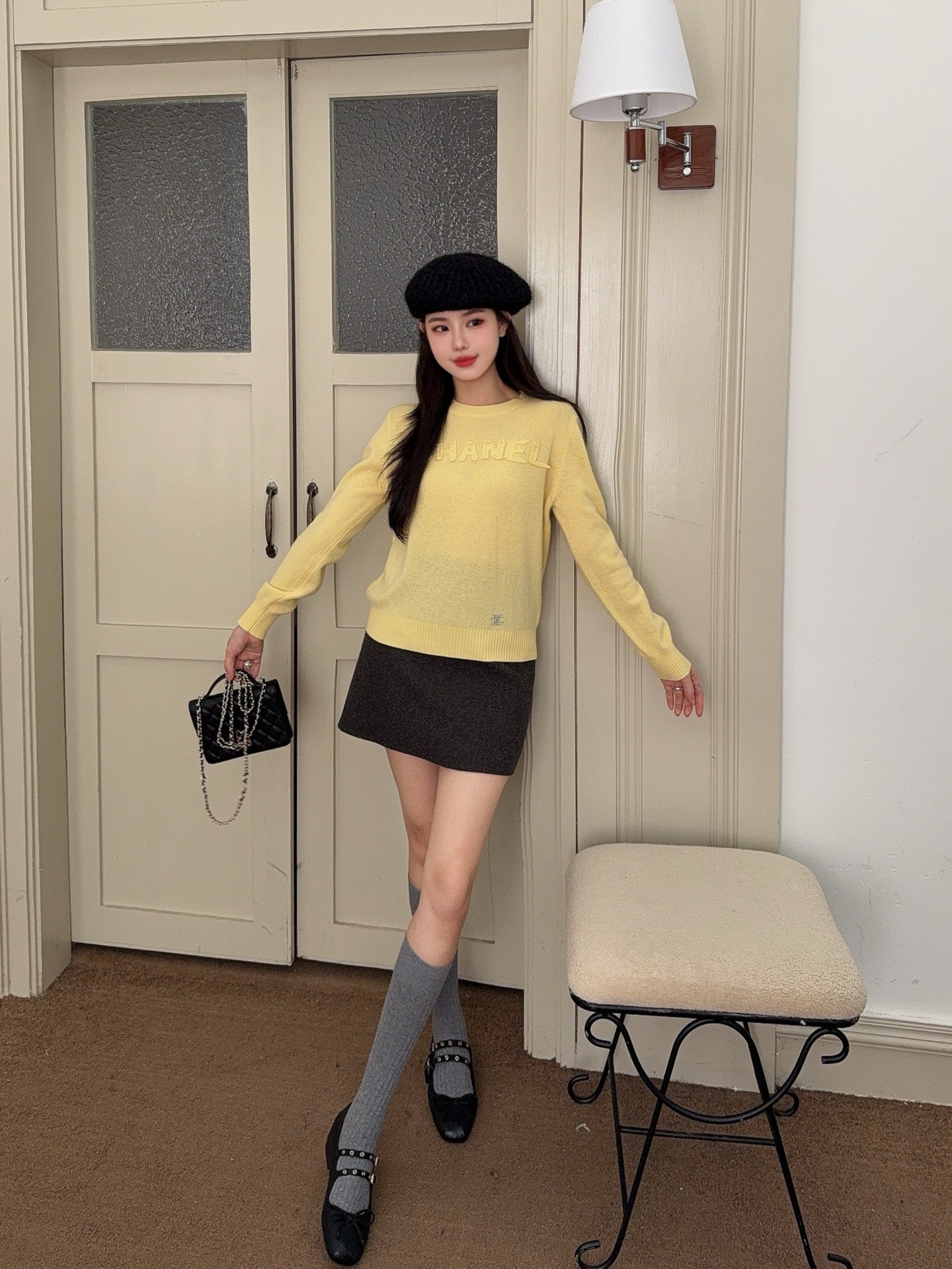 Chan 25fw knitted sweatshirt