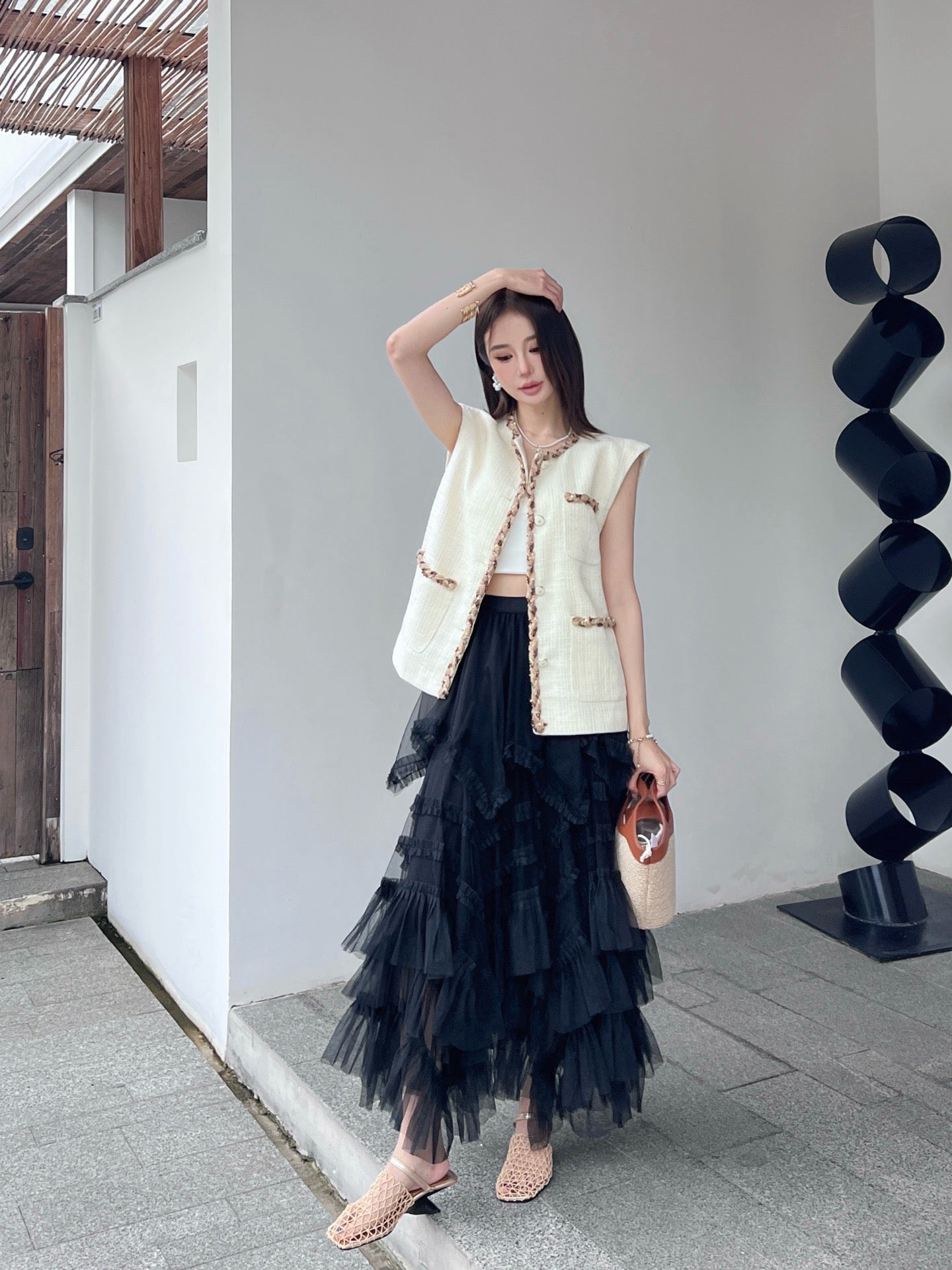 Chan 25fw woven vest