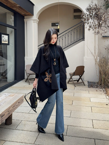 Loro 25fw wool cape coat