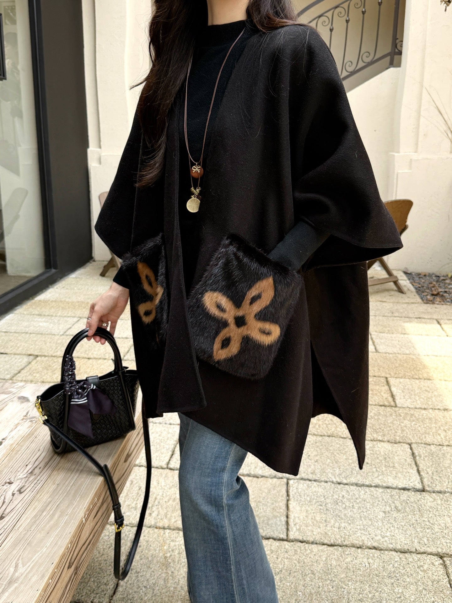 Loro 25fw wool cape coat