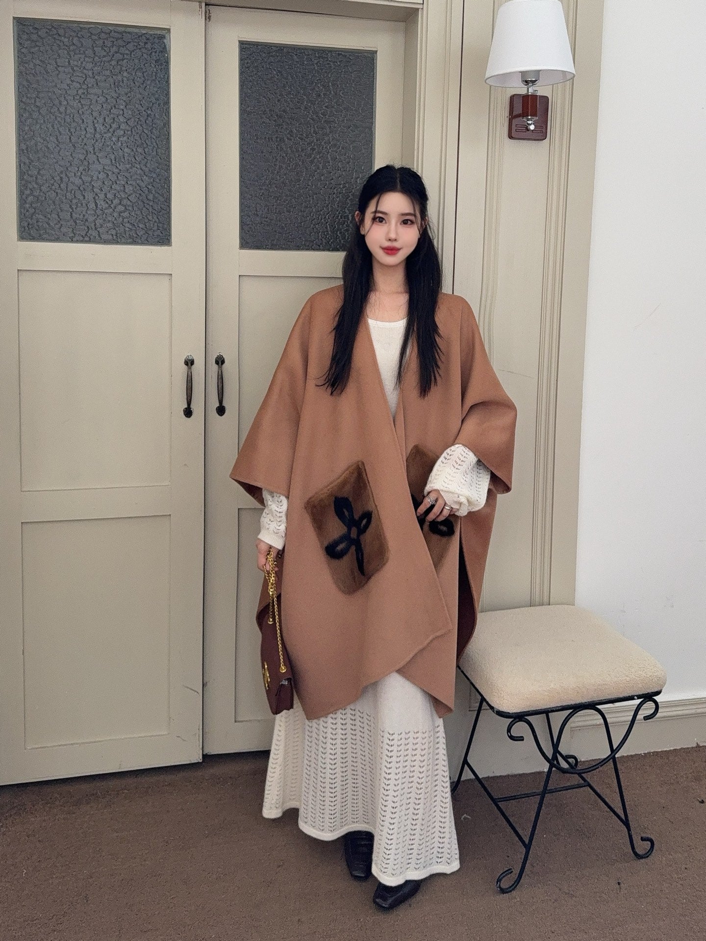 Loro 25fw wool cape coat
