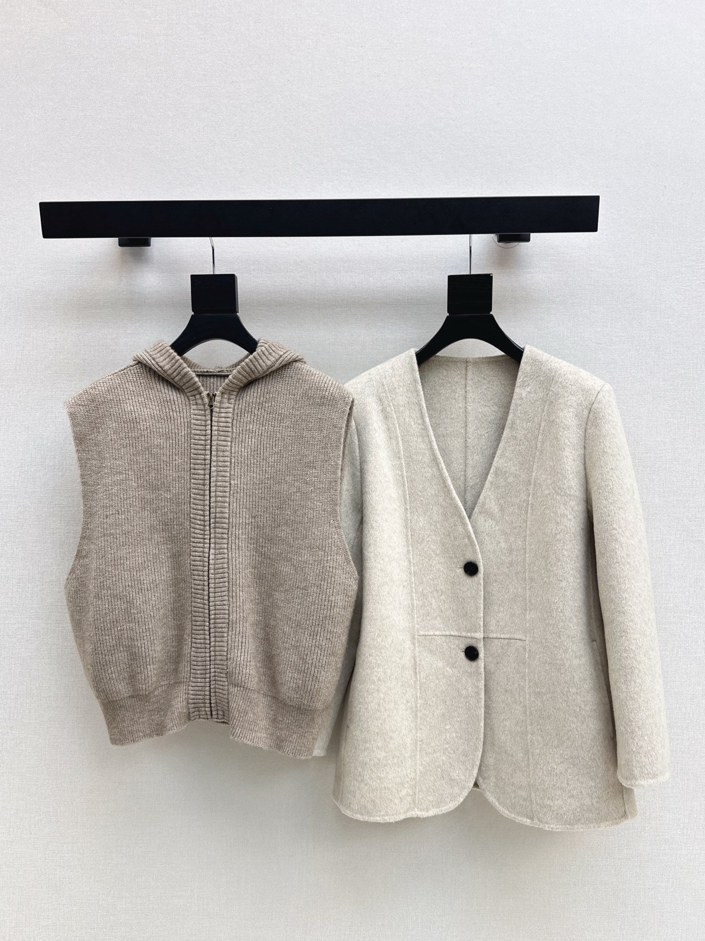 Loro 25fw knitted vest jacket set