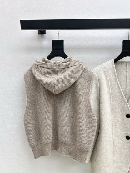 Loro 25fw knitted vest jacket set