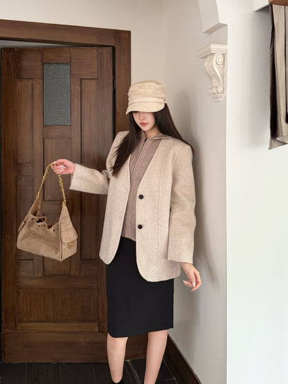 Loro 25fw knitted vest jacket set