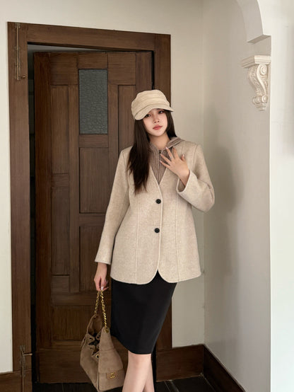 Loro 25fw knitted vest jacket set