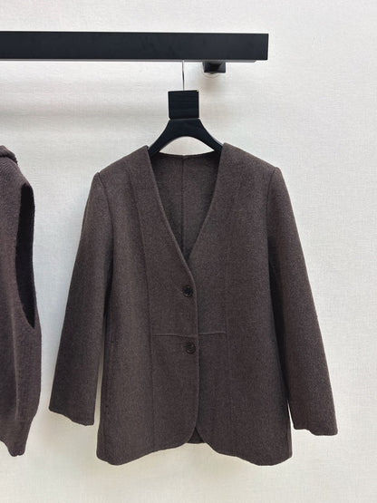 Loro 25fw knitted vest jacket set