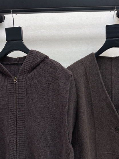 Loro 25fw knitted vest jacket set