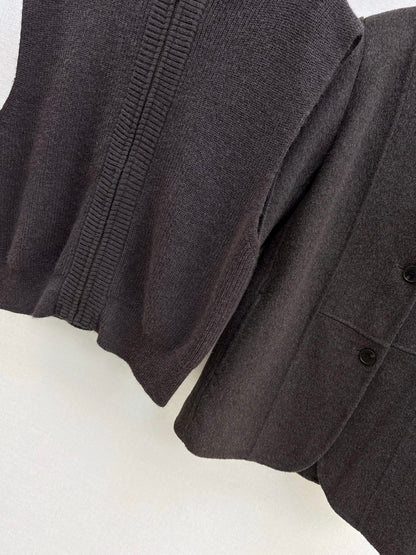 Loro 25fw knitted vest jacket set