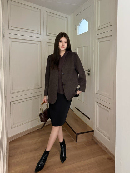 Loro 25fw knitted vest jacket set