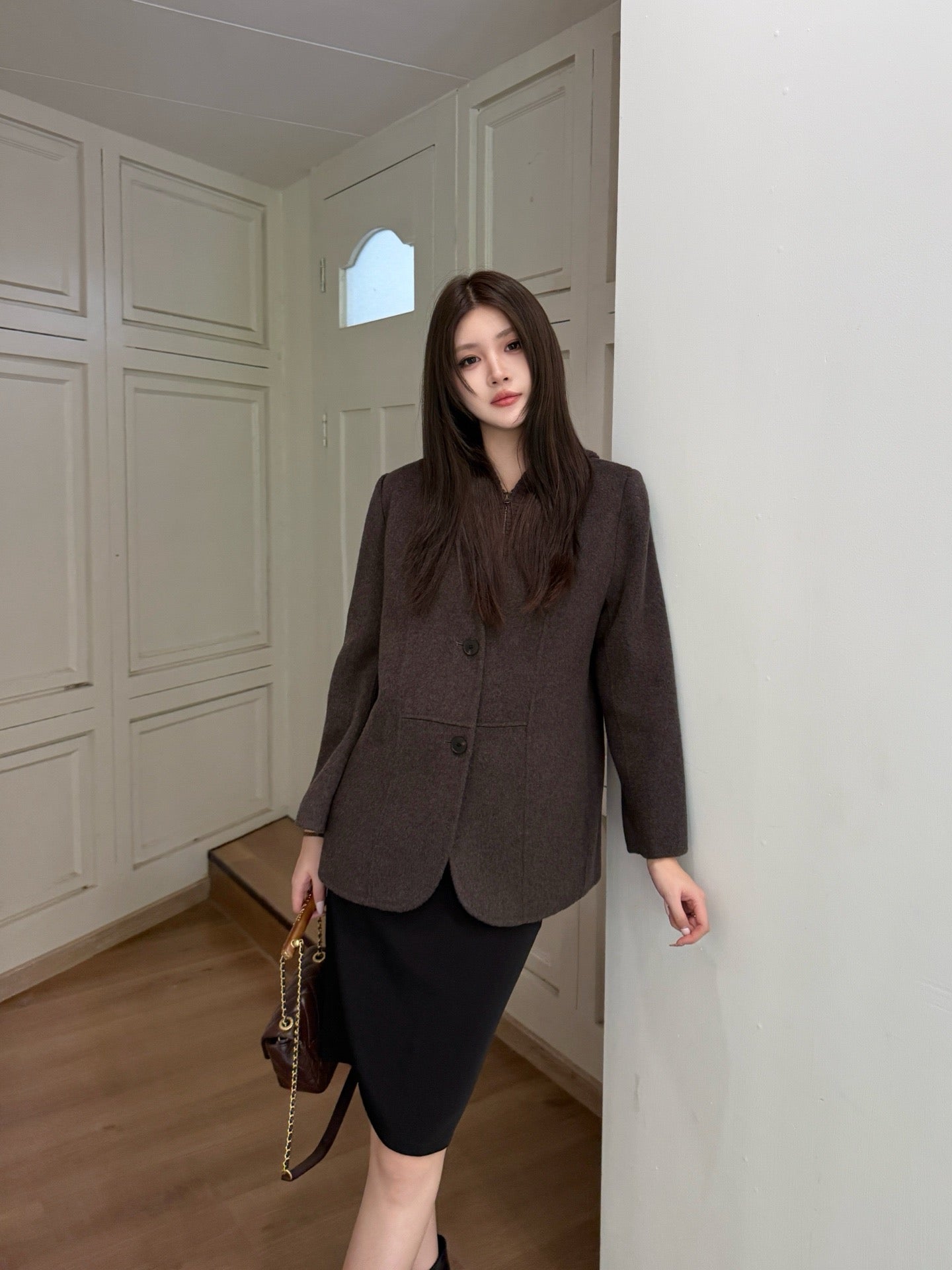 Loro 25fw knitted vest jacket set