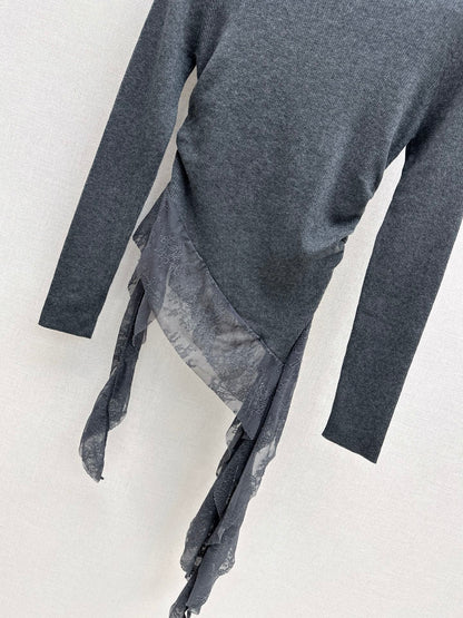 Miu 25fw lace sweater shirt