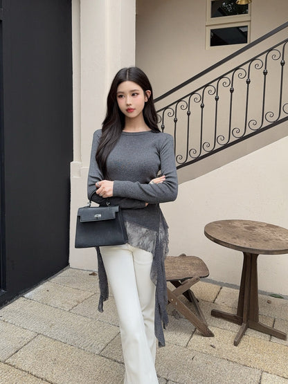 Miu 25fw lace sweater shirt